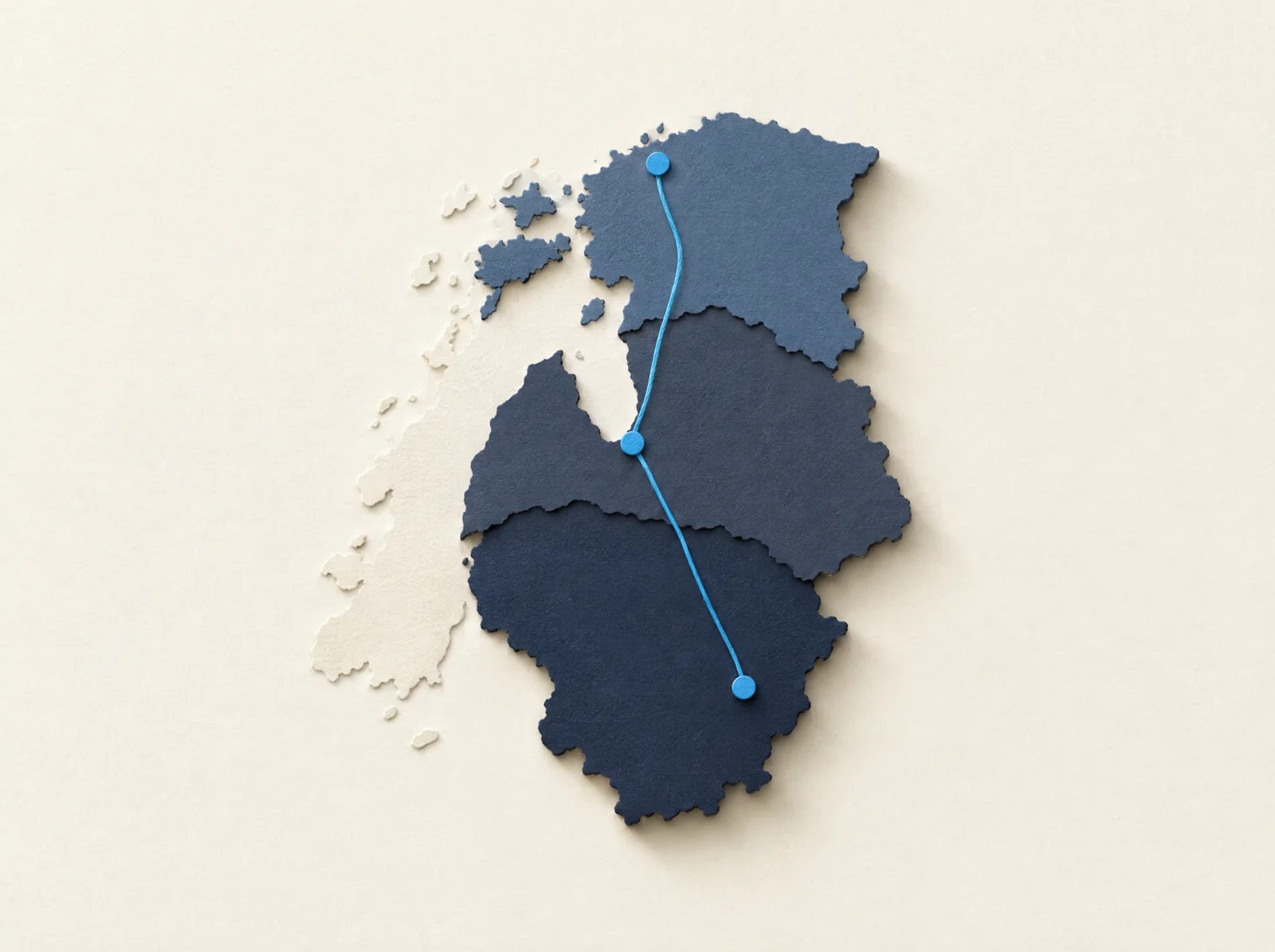 Paper map of Estonia, Latvia and Lithuania